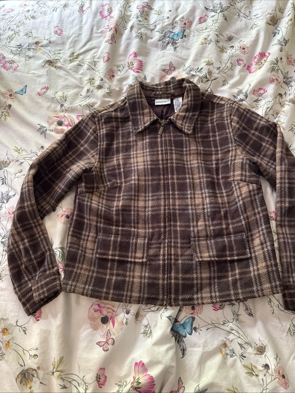 Brown Plaid Wool Blend Jacket - Women vintage women’s medium